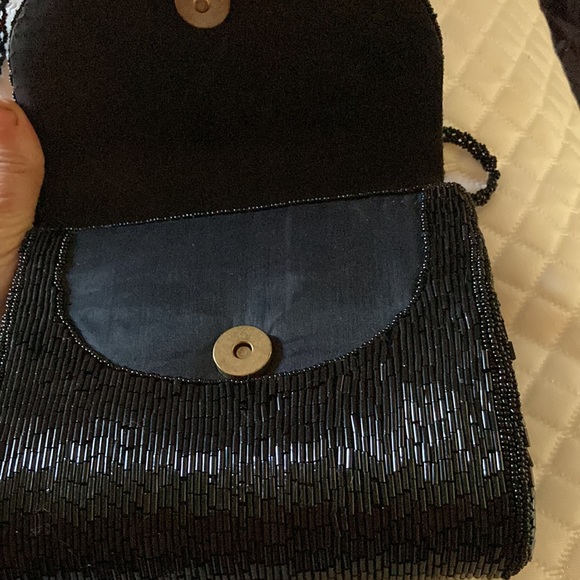 Vintage black beaded evening bag - Picture 3 of 6